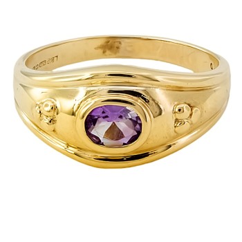 9ct Gold Amethyst Ring Size O